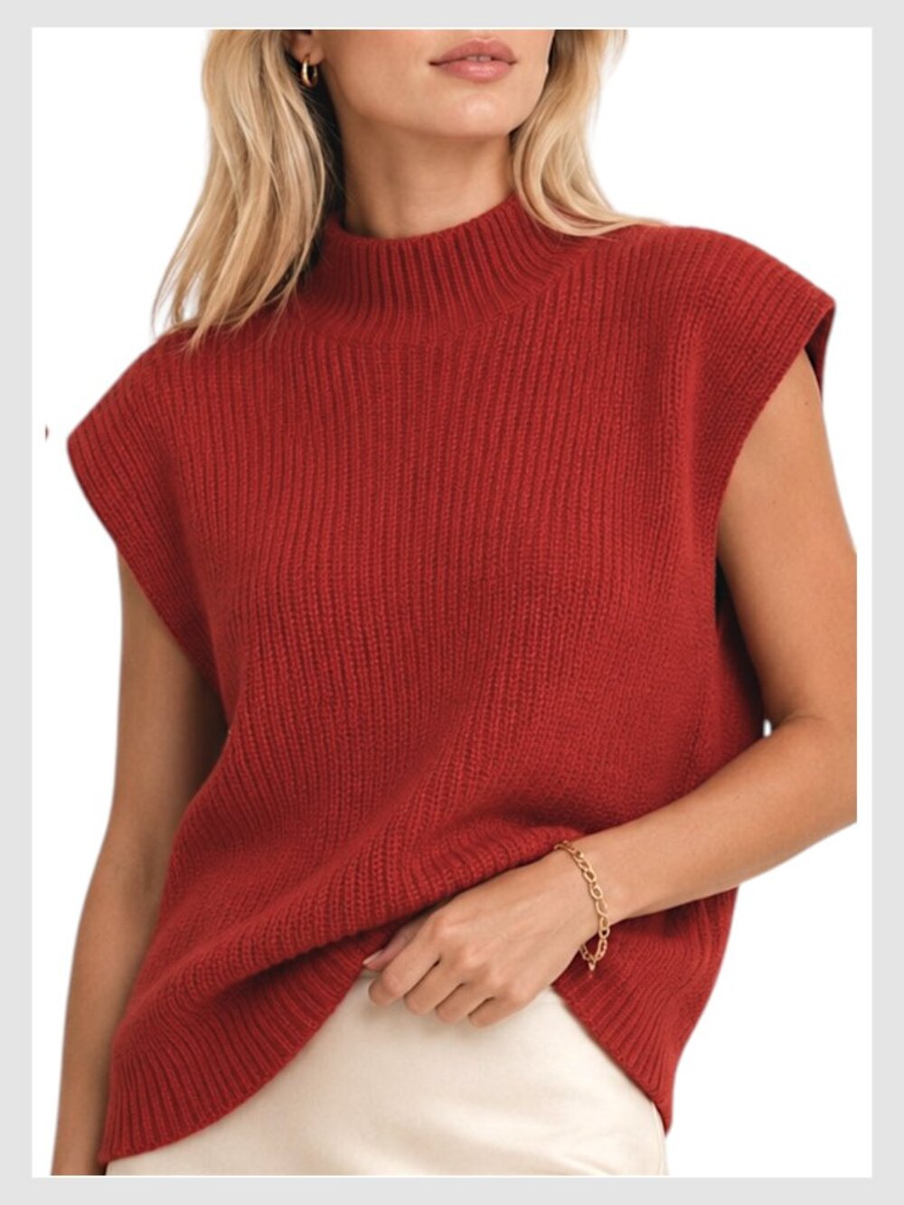 Aritza Babaton Hazlitt Sweater Vest Rust Merino Wool Knit S